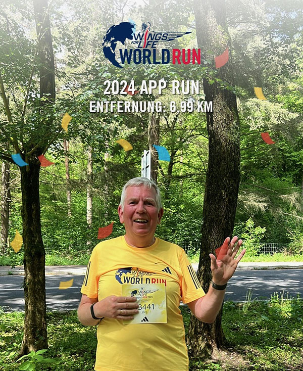 Jörg nach dem Wings for Life 2024-Lauf